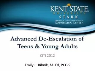 Advanced De-Escalation of Teens &amp; Young Adults