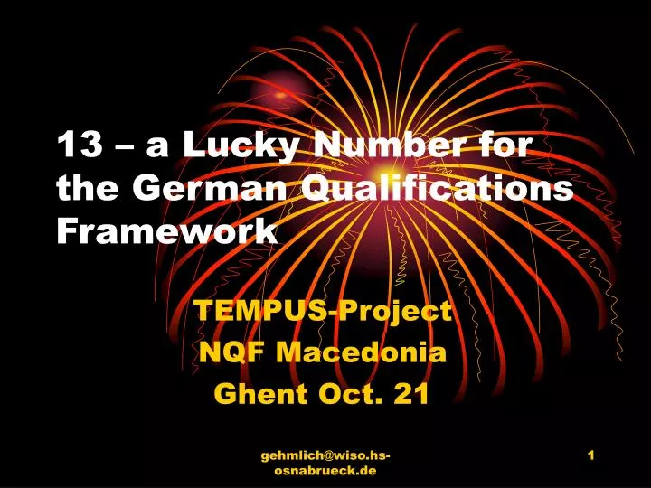 13 a lucky number for the german qualifications framework