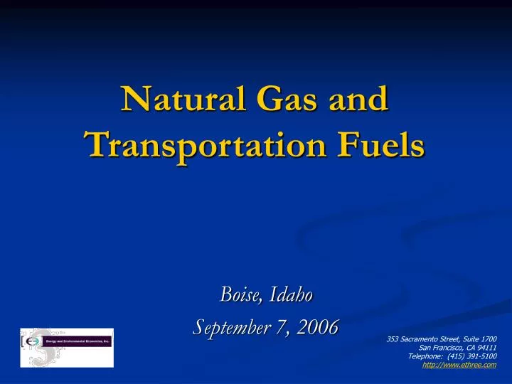 natural gas and transportation fuels