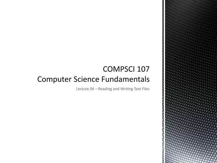 compsci 107 computer science fundamentals