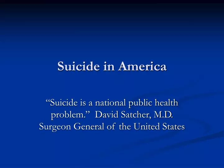 suicide in america