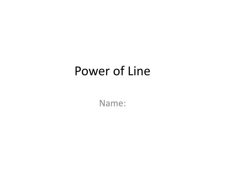power of line