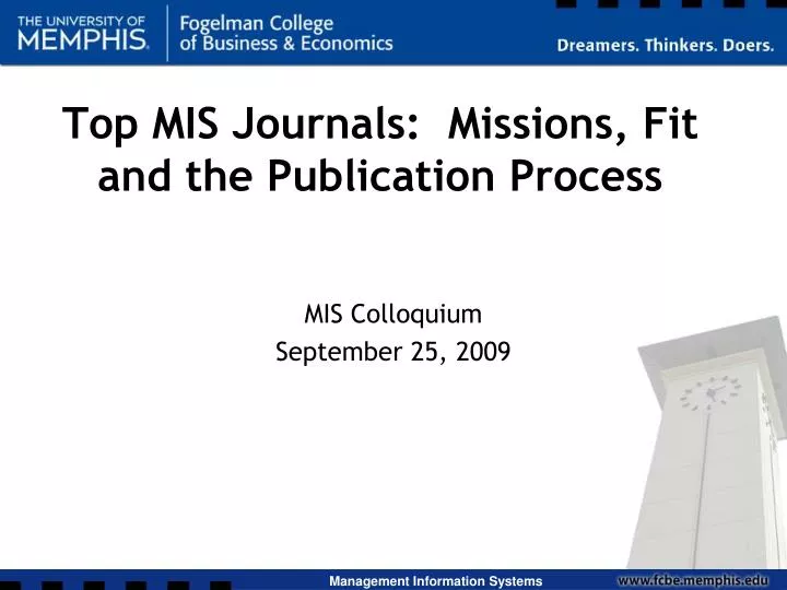 top mis journals missions fit and the publication process