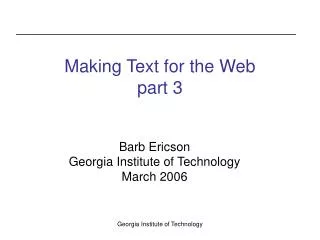 Making Text for the Web part 3