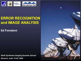 ERROR RECOGNITION and IMAGE ANALYSIS