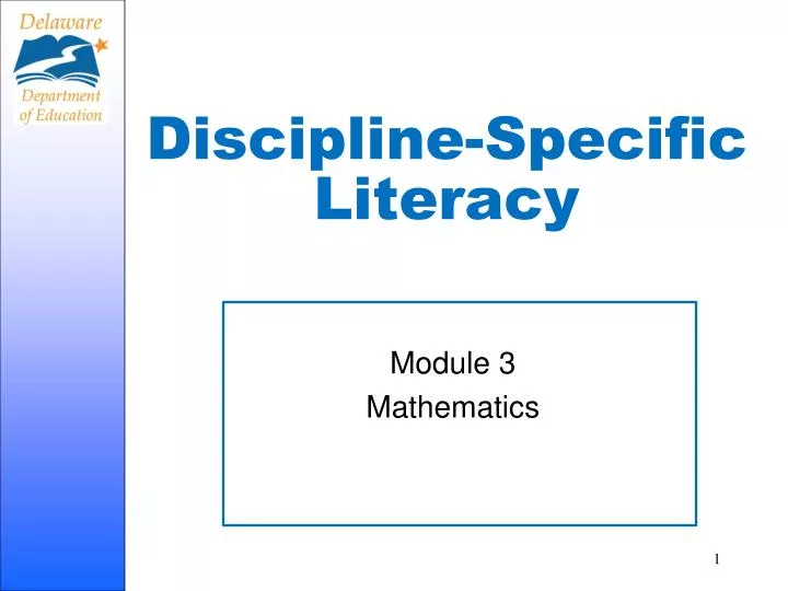 discipline specific literacy