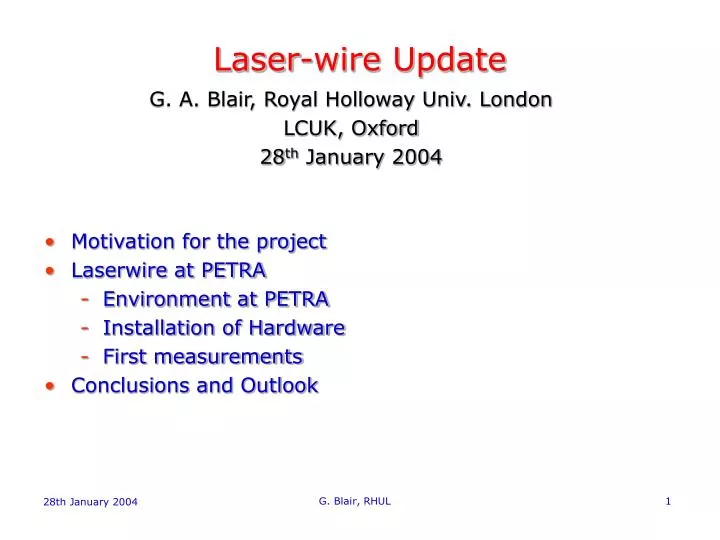 laser wire update