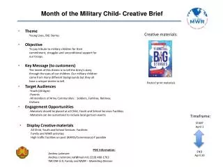 Month of the Military Child- Creative Brief