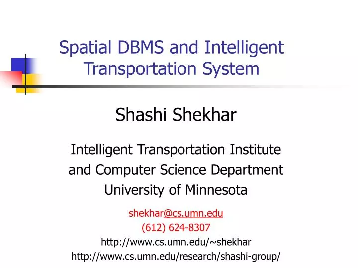 spatial dbms and intelligent transportation system