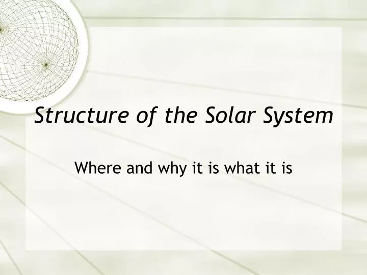 structure of the solar system