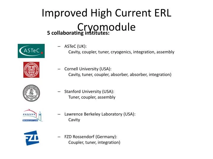 improved high current erl cryomodule