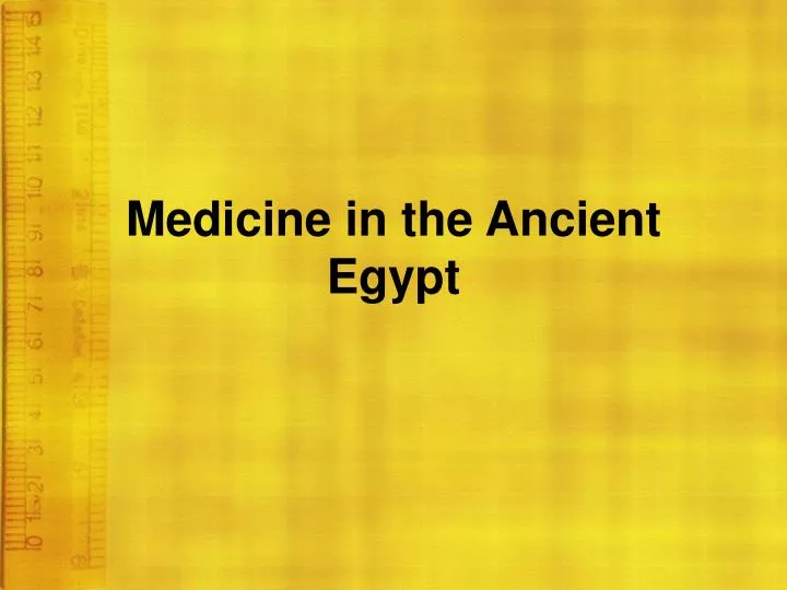 medicine in the ancient egypt