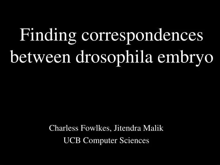 finding correspondences between drosophila embryo