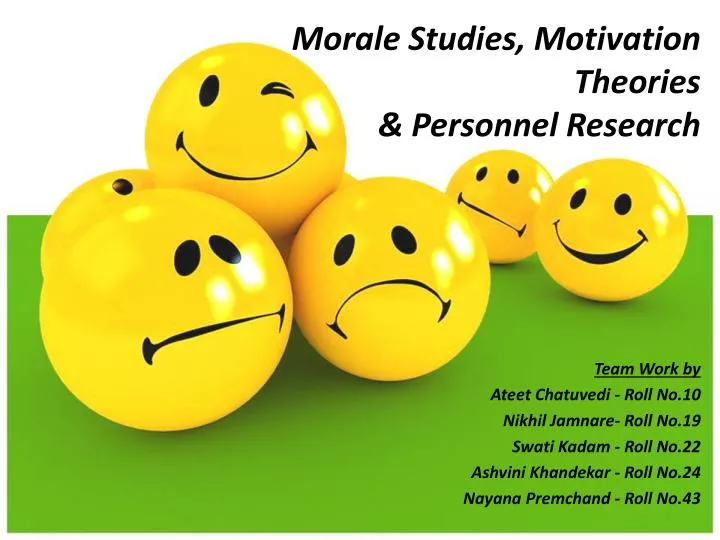 morale studies motivation theories personnel research