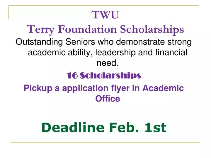 twu terry foundation scholarships