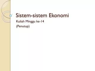 sistem sistem ekonomi