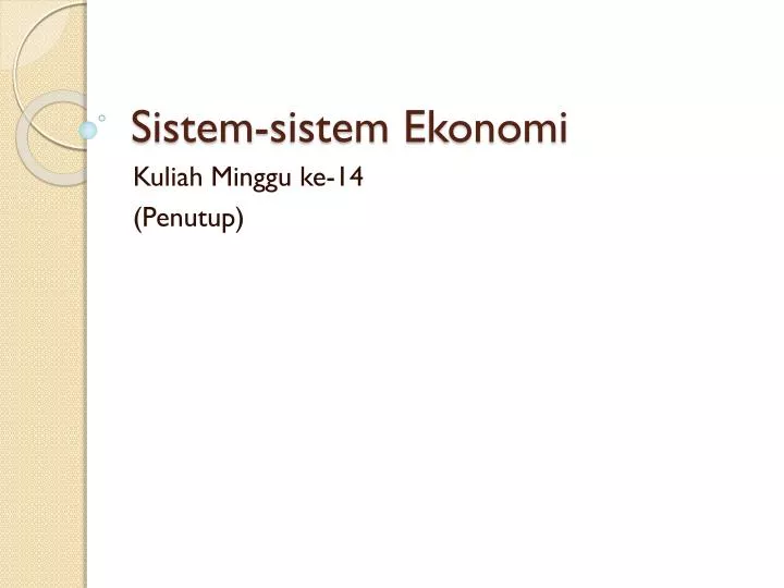 sistem sistem ekonomi
