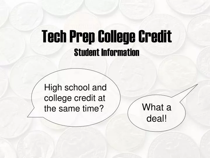 tech prep college credit student information