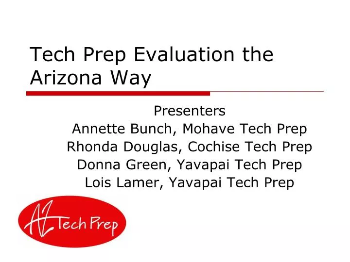 tech prep evaluation the arizona way