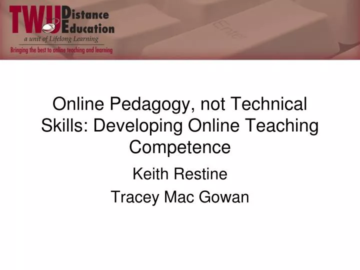 online pedagogy not technical skills developing online teaching competence