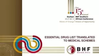Essential drug list translated to medical schemes