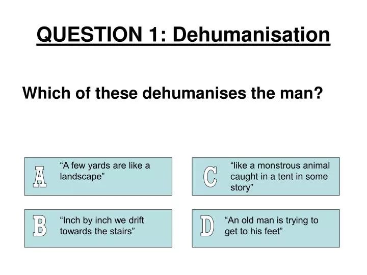 question 1 dehumanisation