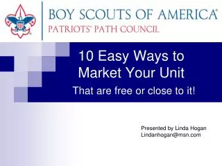 10 Easy Ways to Market Your Unit