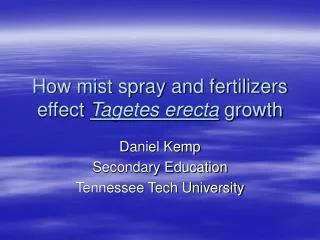 How mist spray and fertilizers effect Tagetes erecta growth