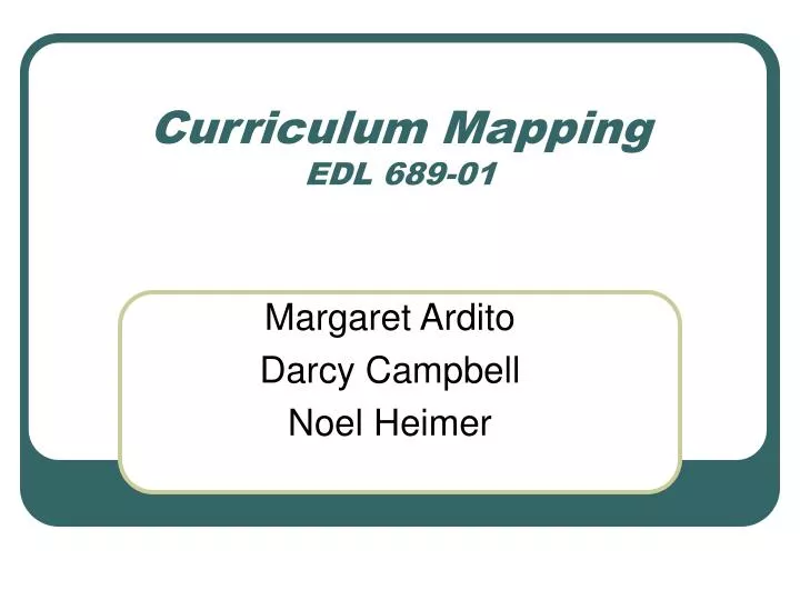 curriculum mapping edl 689 01