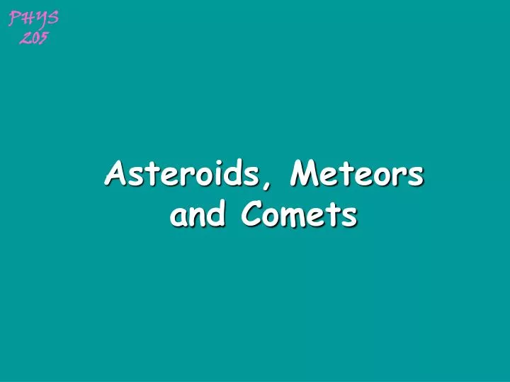 asteroids meteors and comets