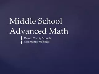 Middle School Advanced Math