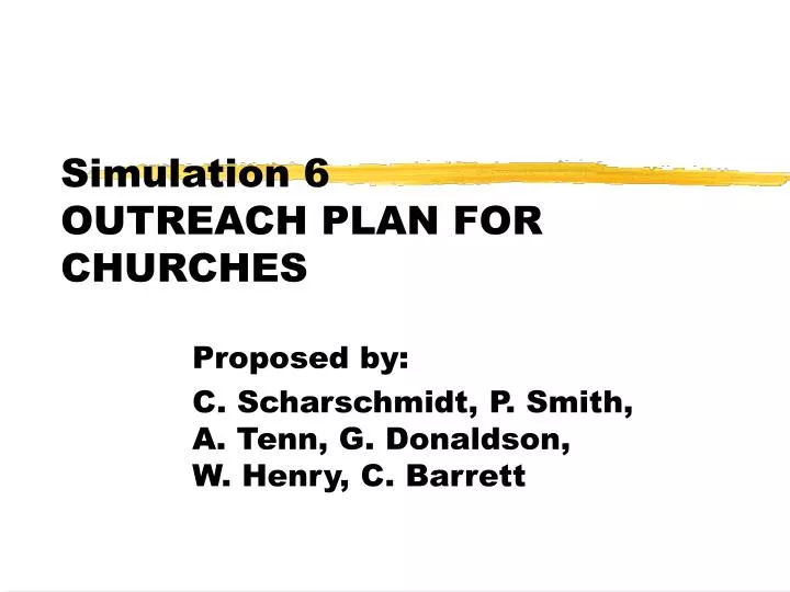 simulation 6 outreach plan for churches