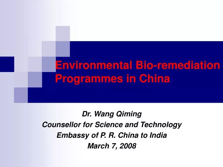 environmental bio remediation programmes in china