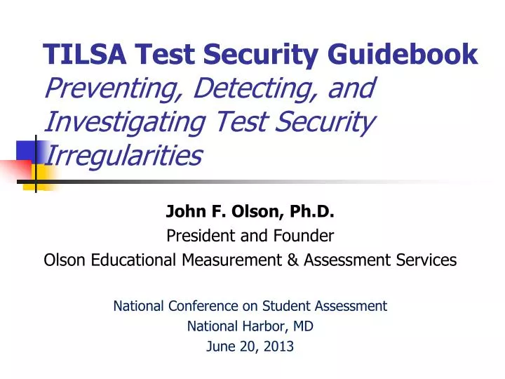tilsa test security guidebook preventing detecting and investigating test security irregularities
