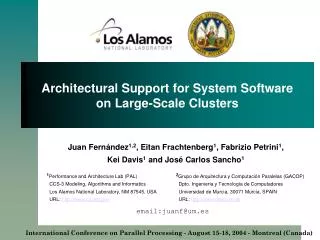 Architectural Support for System Software on Large-Scale Clusters