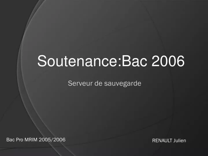 soutenance bac 2006