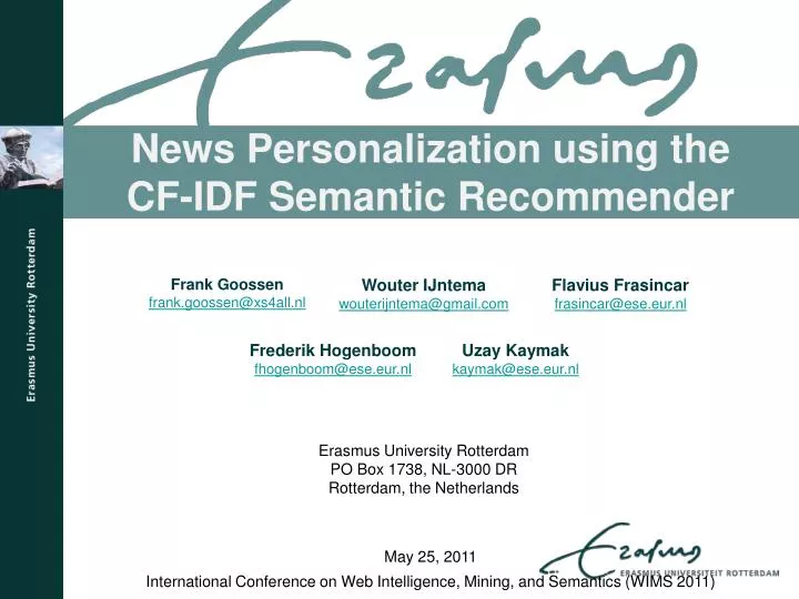 news personalization using the cf idf semantic recommender