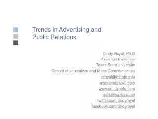 Trends in Advertising and Public Relations
