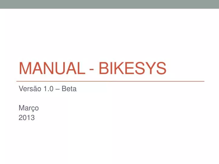 manual bikesys