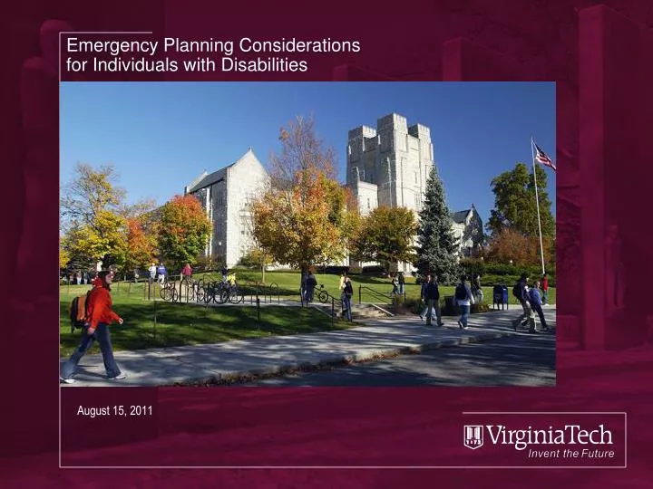 emergency planning considerations for individuals with disabilities