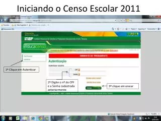 iniciando o censo e scolar 2011