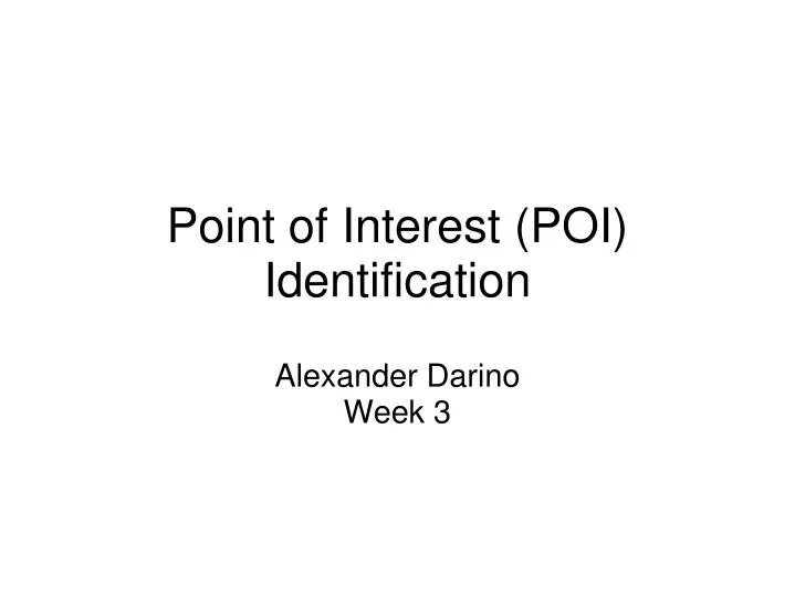 point of interest poi identification