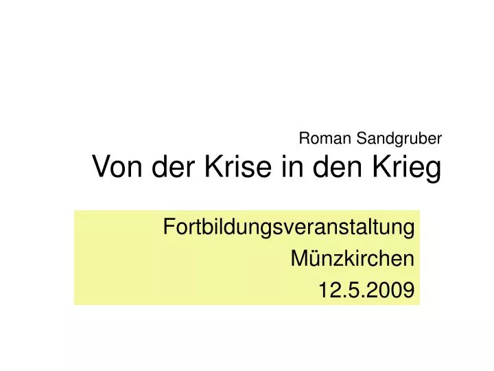 roman sandgruber von der krise in den krieg