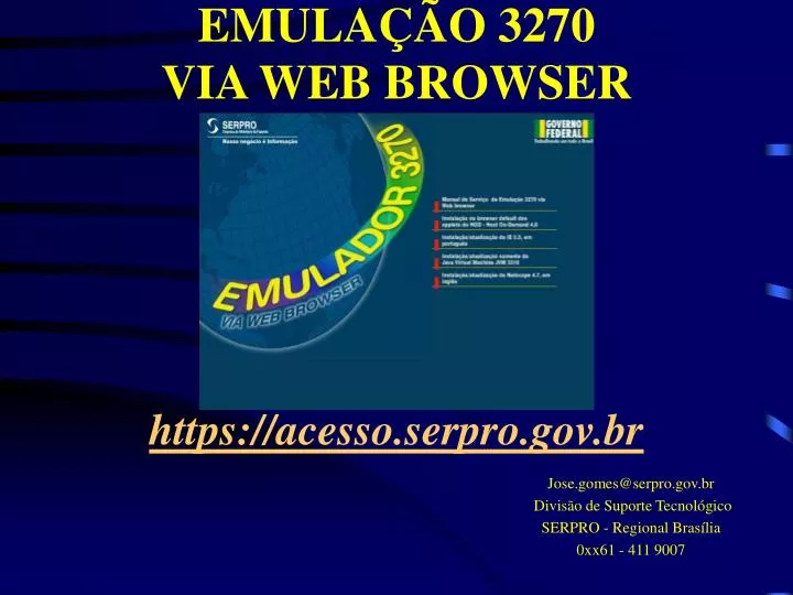 emula o 3270 via web browser https acesso serpro gov br