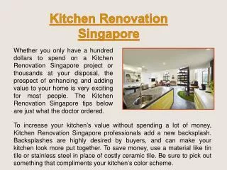 Kitchen And Toilet Renovation Package Singapore