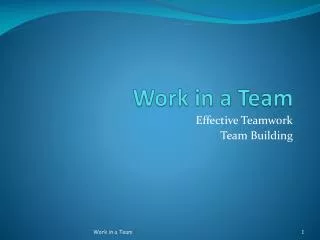 Work in a Team