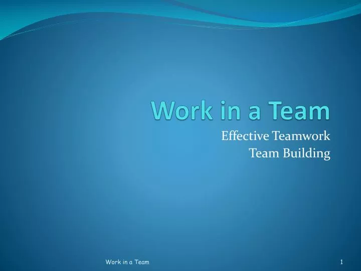 work in a team