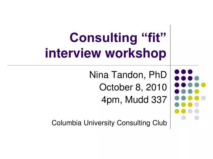 consulting fit interview workshop