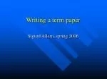 Writing a term paper - slide 1