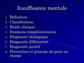 insuffisance mentale